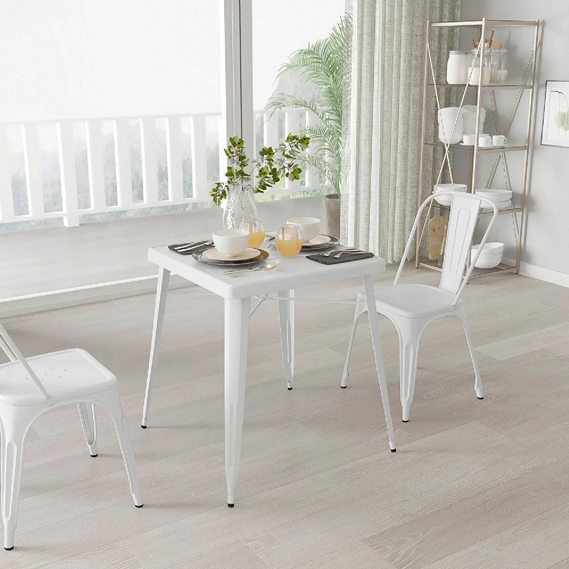 Merrick Lane White SQ Metal Table Image