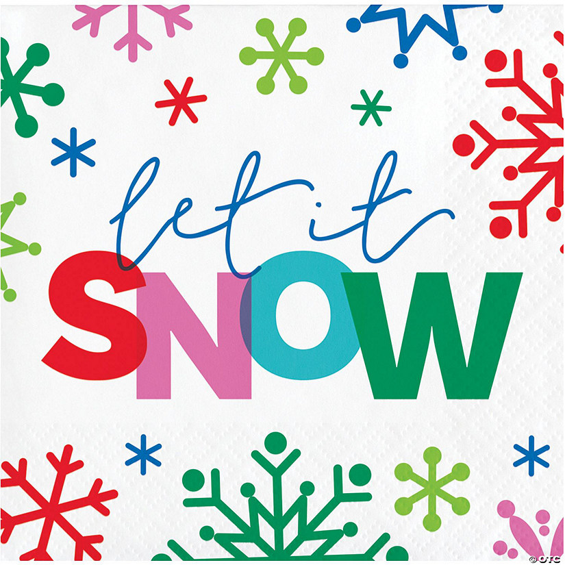 Merry Everything Let it Snow Beverage Napkins Image
