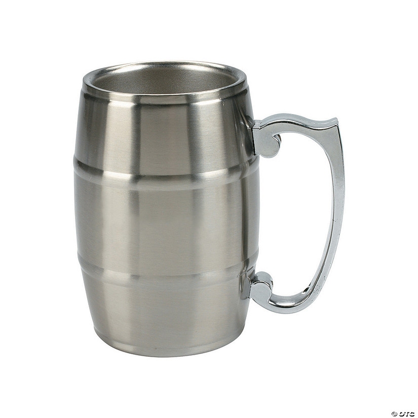 metal beer mug with glass bottom