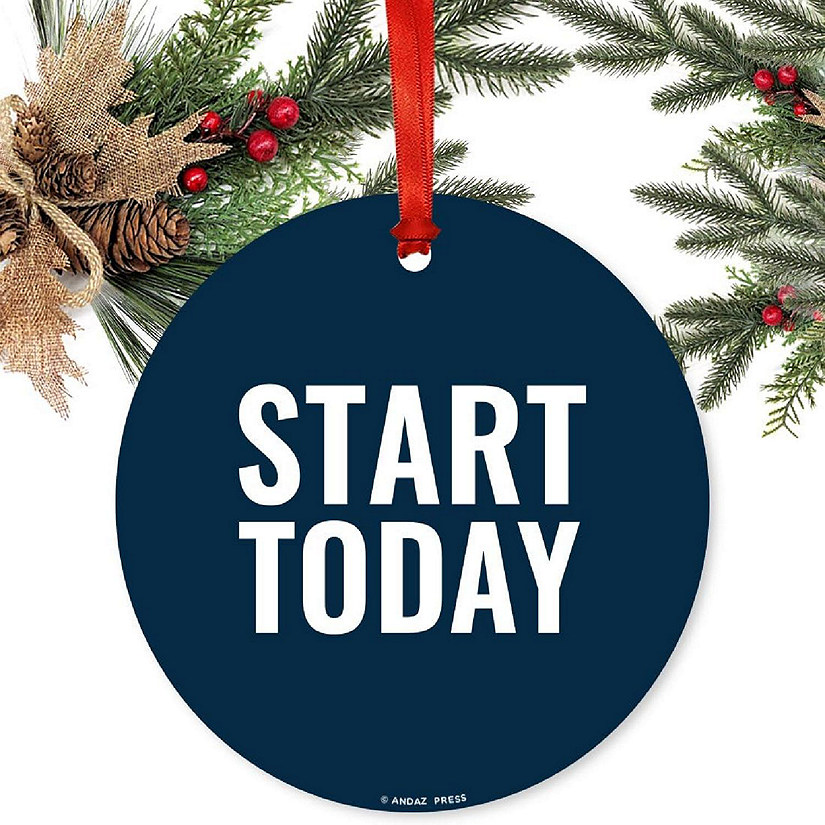 Metal Christmas Ornament Start Today Image