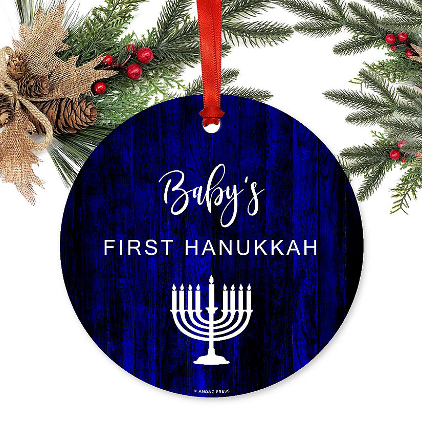 Metal Ornament Baby's First Hanukkah Image