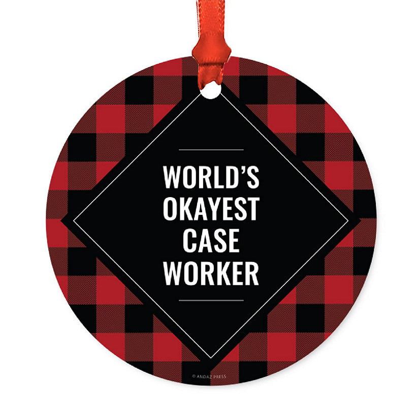 Metal Ornament Case Worker Black Plaid Image