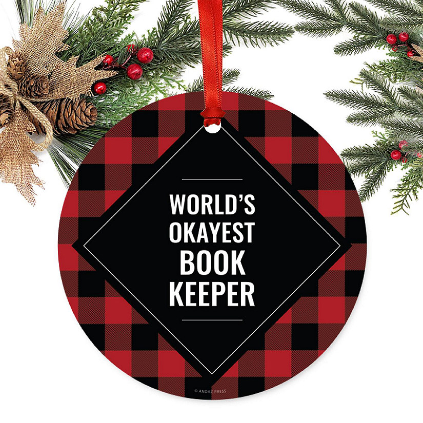 Metal Ornament Engineer Red Black Plaid Image