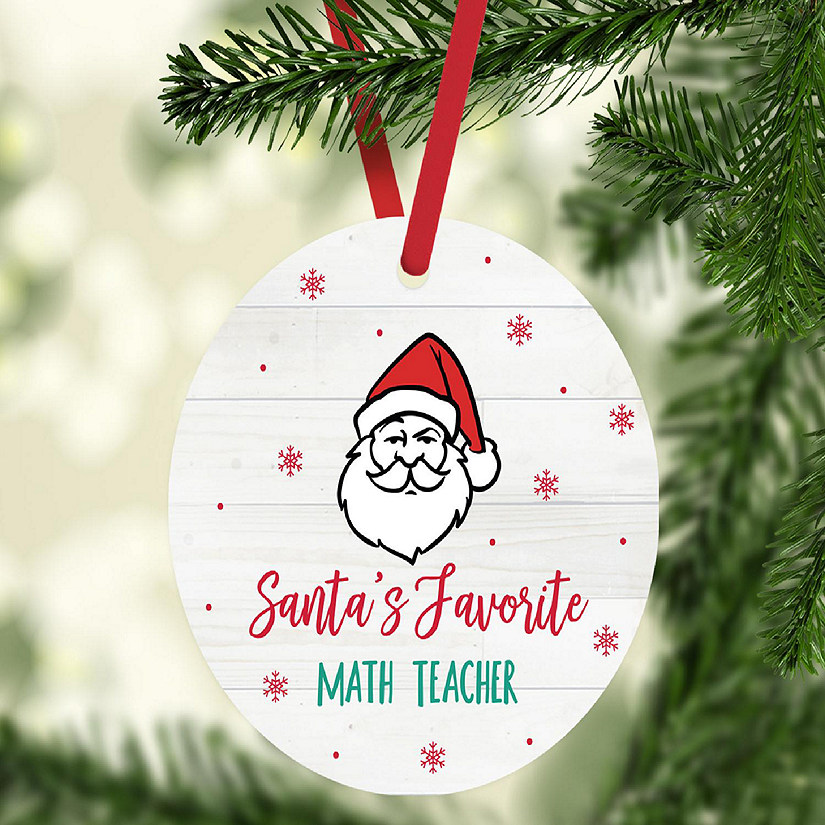 Metal Ornament Favorite Math Teacher Image