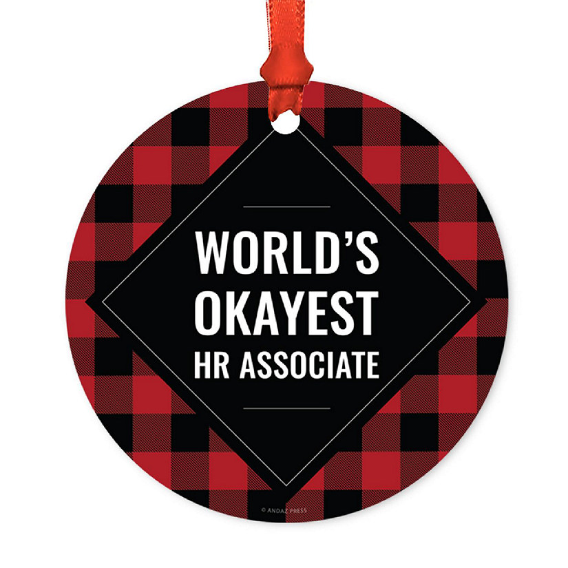 Metal Ornament HR Associate Black Plaid Image