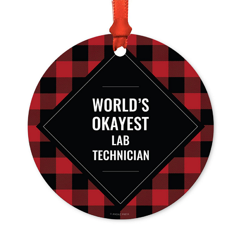 Metal Ornament Lab Technician Plaid Image