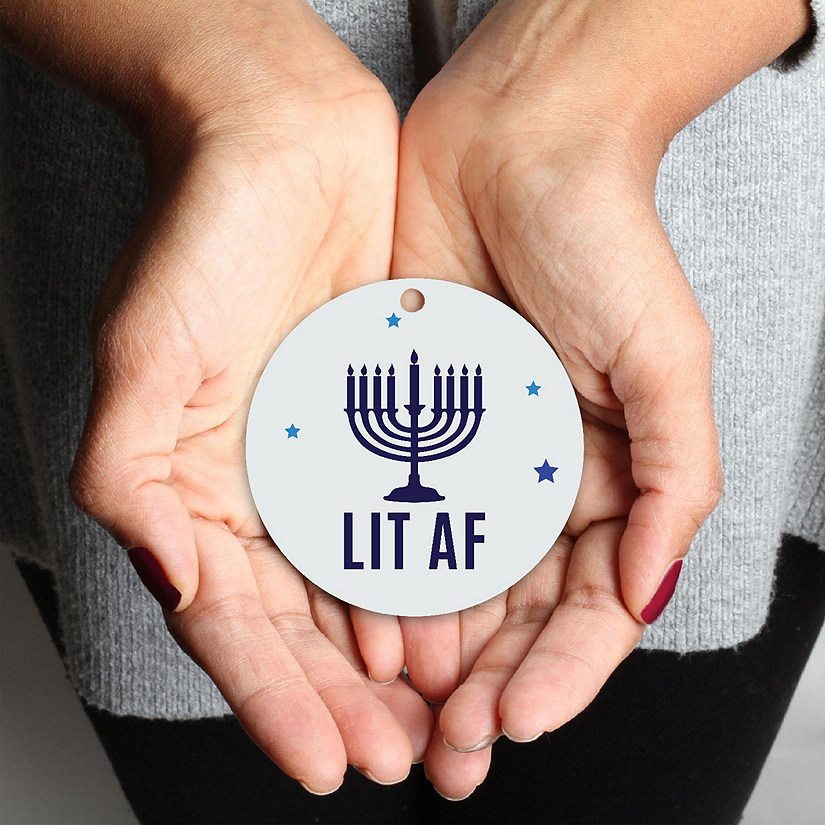 Metal Ornament Lit AF Menorah Image