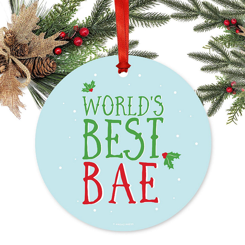 Metal Ornament Mistletoe Best Bae Image