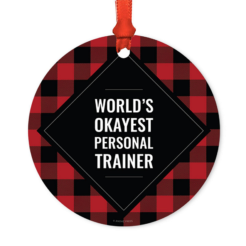 Metal Ornament Personal Trainer Plaid Image
