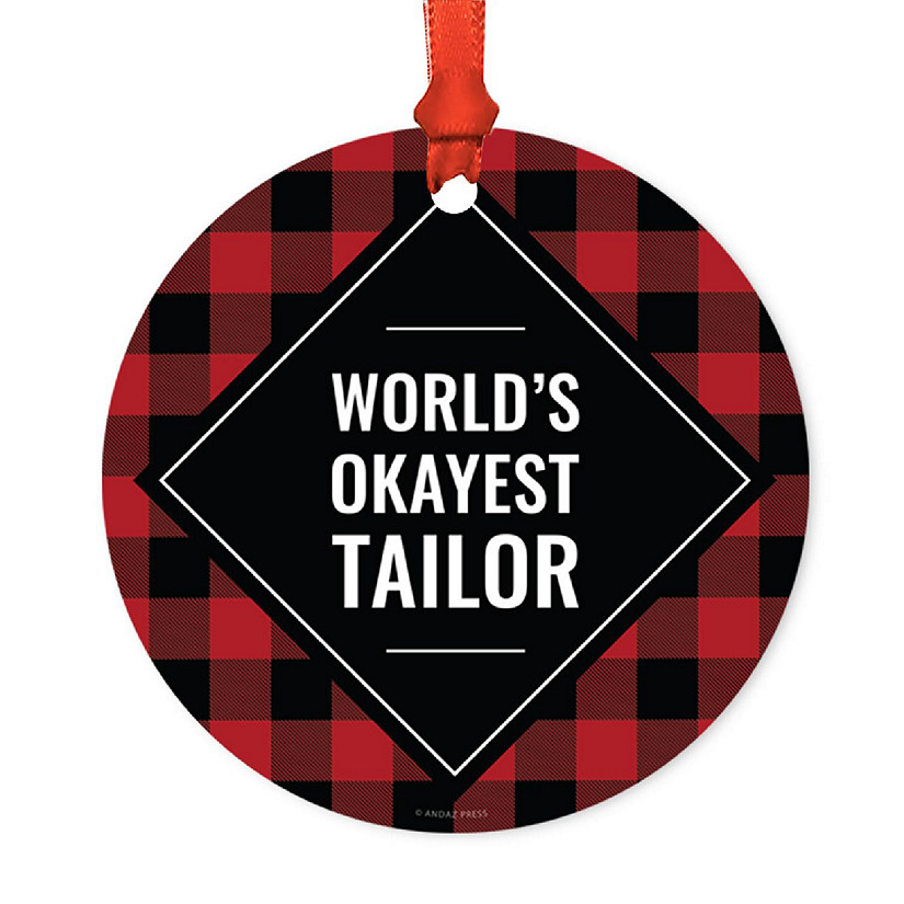 Metal Ornament Tailor Red Black Plaid Image