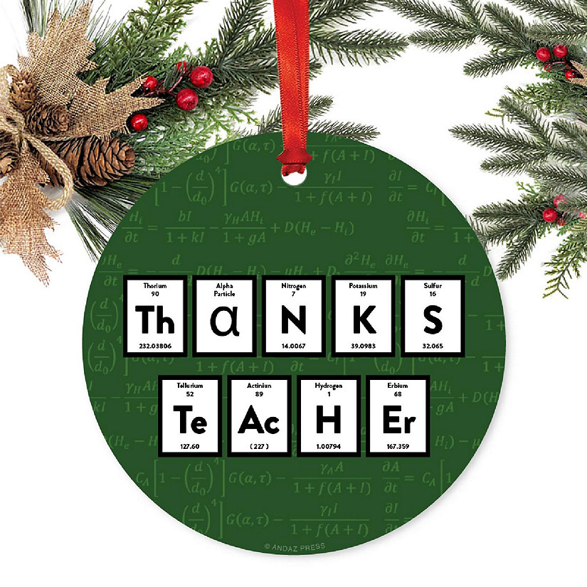 Metal Ornament Thanks Teacher, Science Image