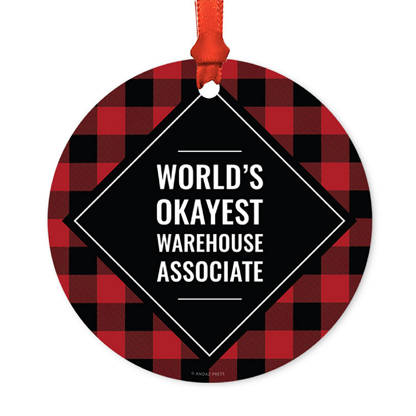 Metal Ornament Warehouse Associate Plaid Image