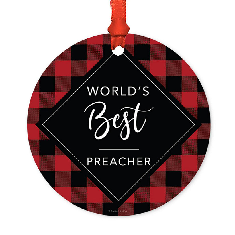 Metal Ornament World's Best Preacher Image