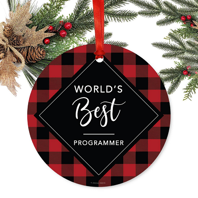 Metal Ornament World's Best Programmer Image