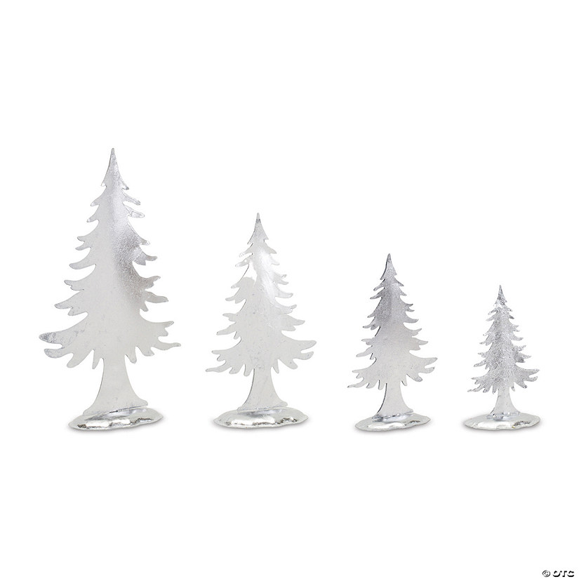 Metal Pine Tree Decor (Set Of 8) 8"H, 10"H, 12.25"H, 16.25"H Metal Image