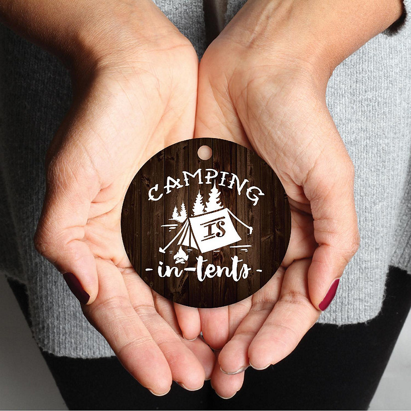 Metal Rustic Ornament Camping In Tents Image