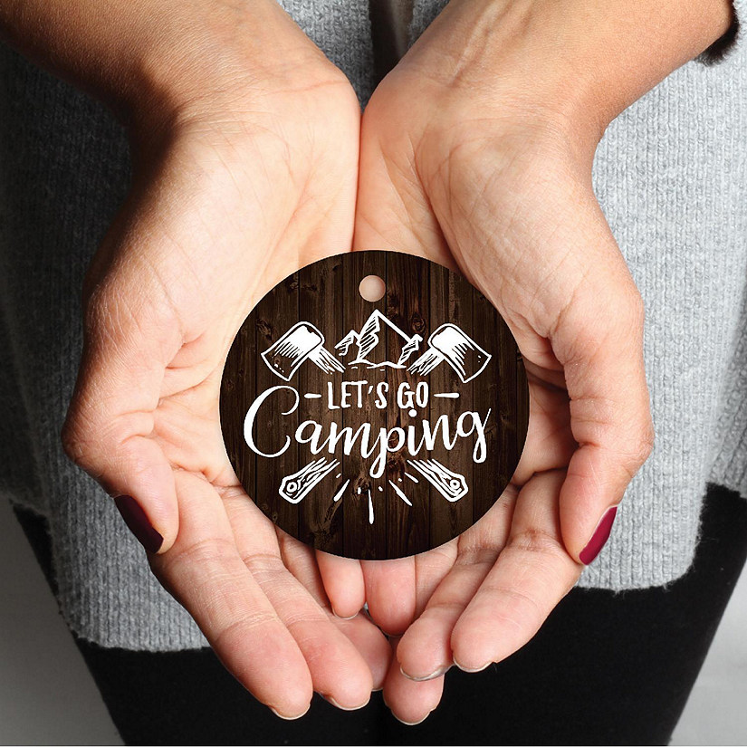 Metal Rustic Ornament Let's Go Camping Image