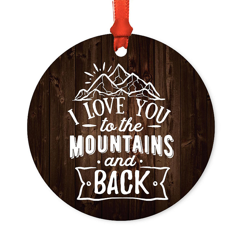 Metal Rustic Ornament Love You Mountains Image