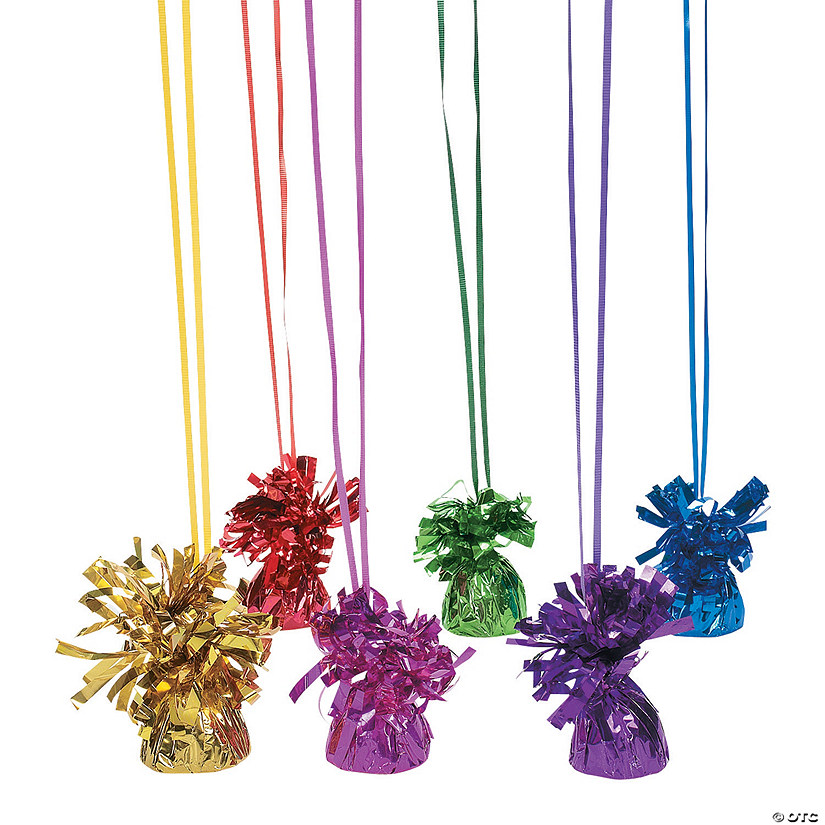 Metallic Colored Balloon Weights Assortment - 12 Pc. Image