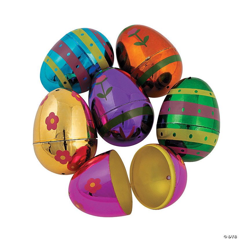 Metallic Decorated Plastic Easter Eggs Discontinued
