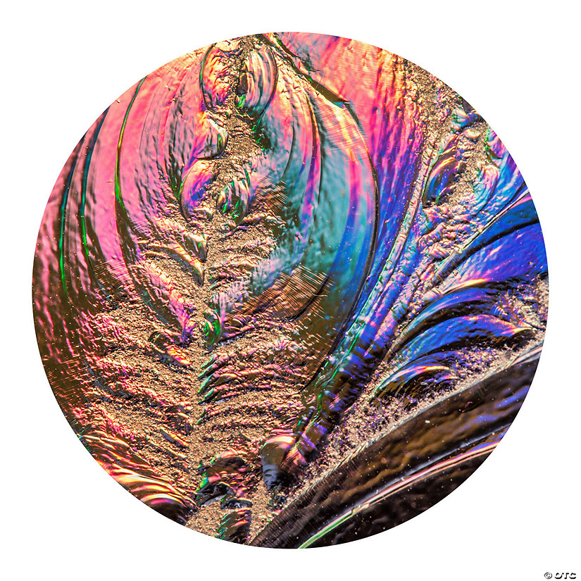 Metallic feather 16 inch round wall art Oriental Trading