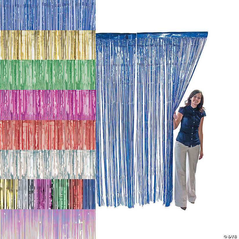 4 x Big//Large 3ft x 8ft Silver Fringe Foil Curtain party tassel You will receive 4 curtains