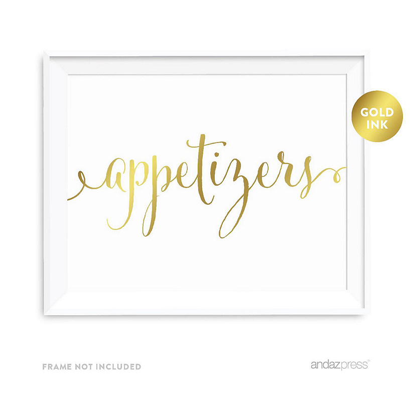 Metallic Gold Appetizers Sign 8.5x11 Image