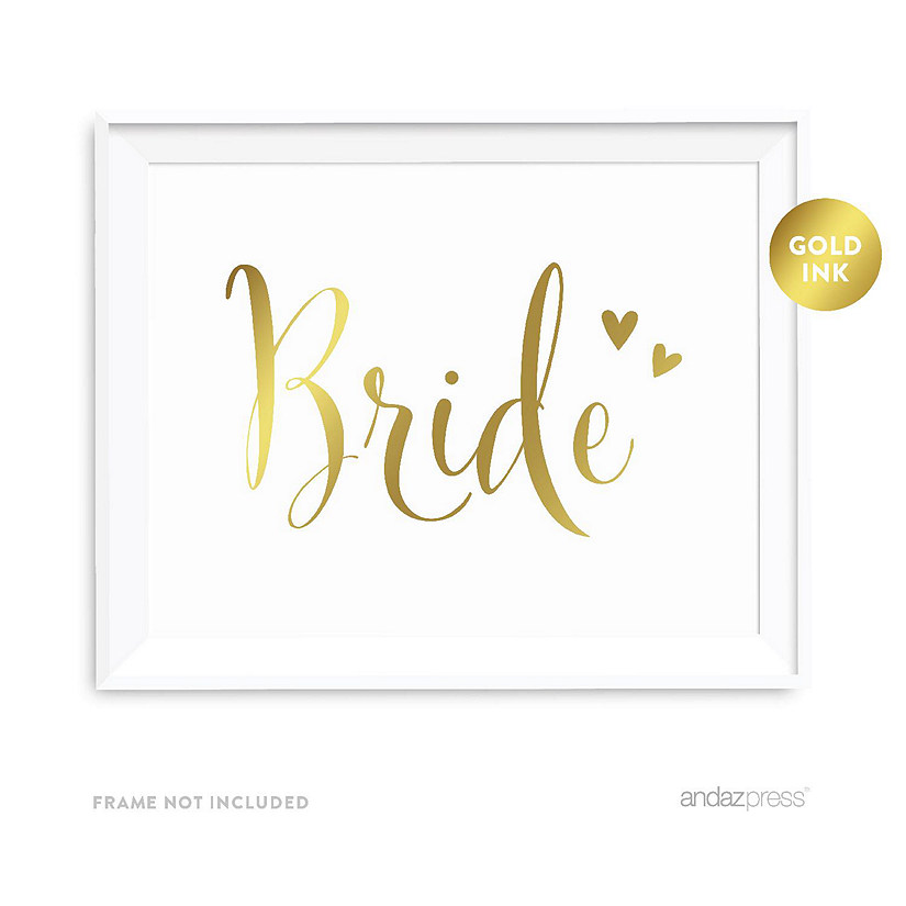 Metallic Gold Bride Sign 8.5x11 Image