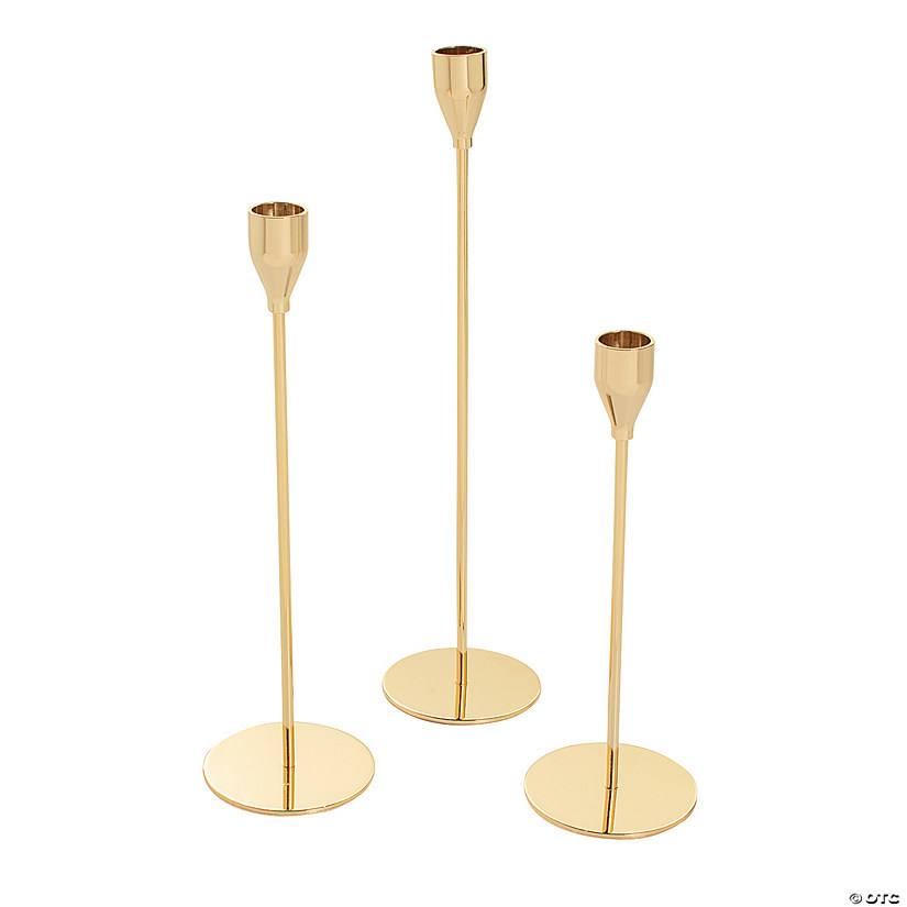 3 Stand Gold Candle Holder main image 0