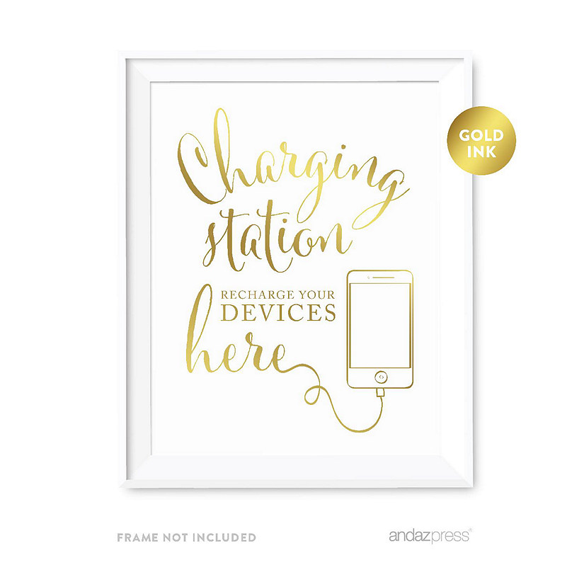 Metallic Gold Charging Station 8.5x11 Image
