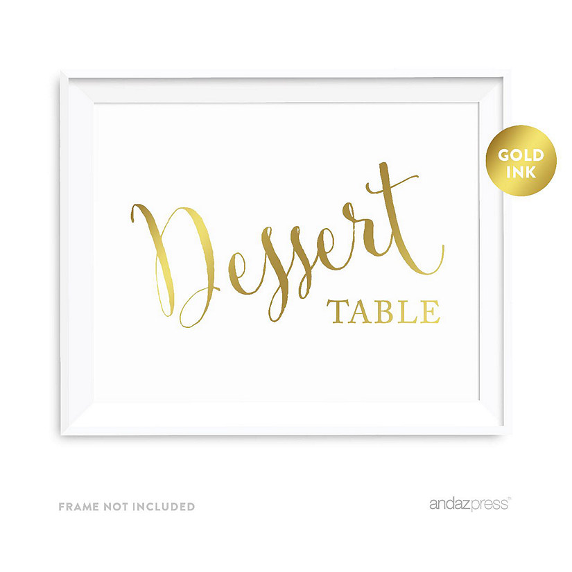 Metallic Gold Dessert Table Sign 8.5x11 Image