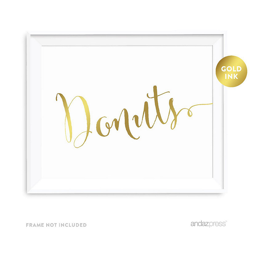 Metallic Gold Donuts Sign 8.5x11 Image