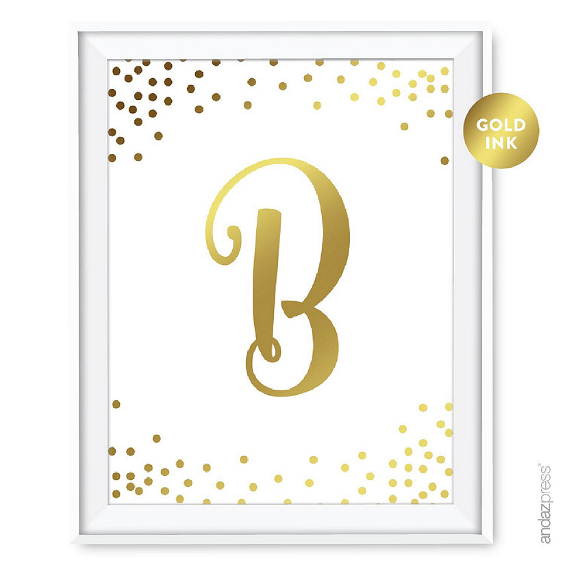 Metallic Gold Ink Monogram B sign 8.5x11 Image