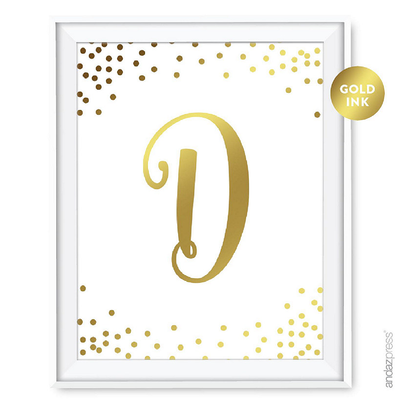 Metallic Gold Ink Monogram D sign 8.5x11 Image