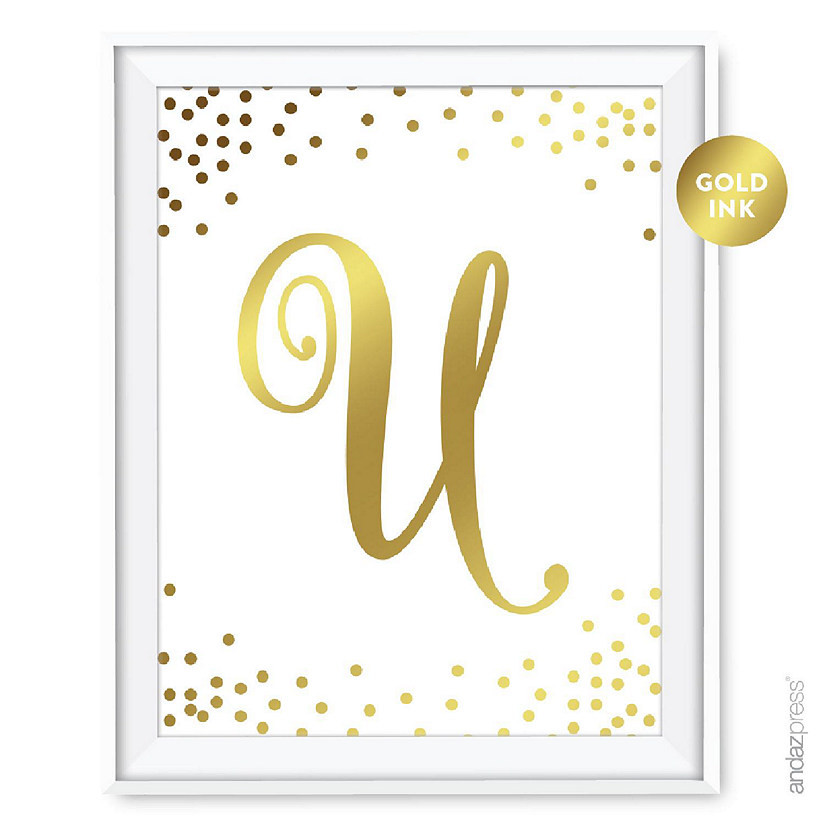 Metallic Gold Ink Monogram U sign 8.5x11 Image