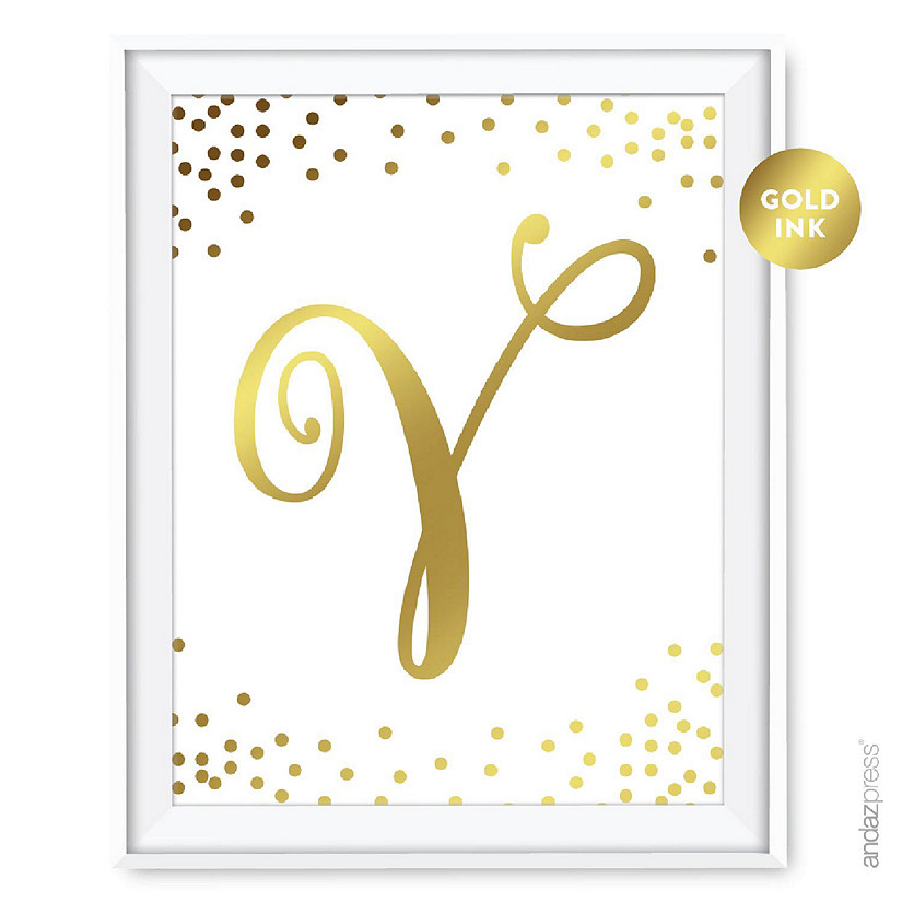 Metallic Gold Ink Monogram V sign 8.5x11 Image