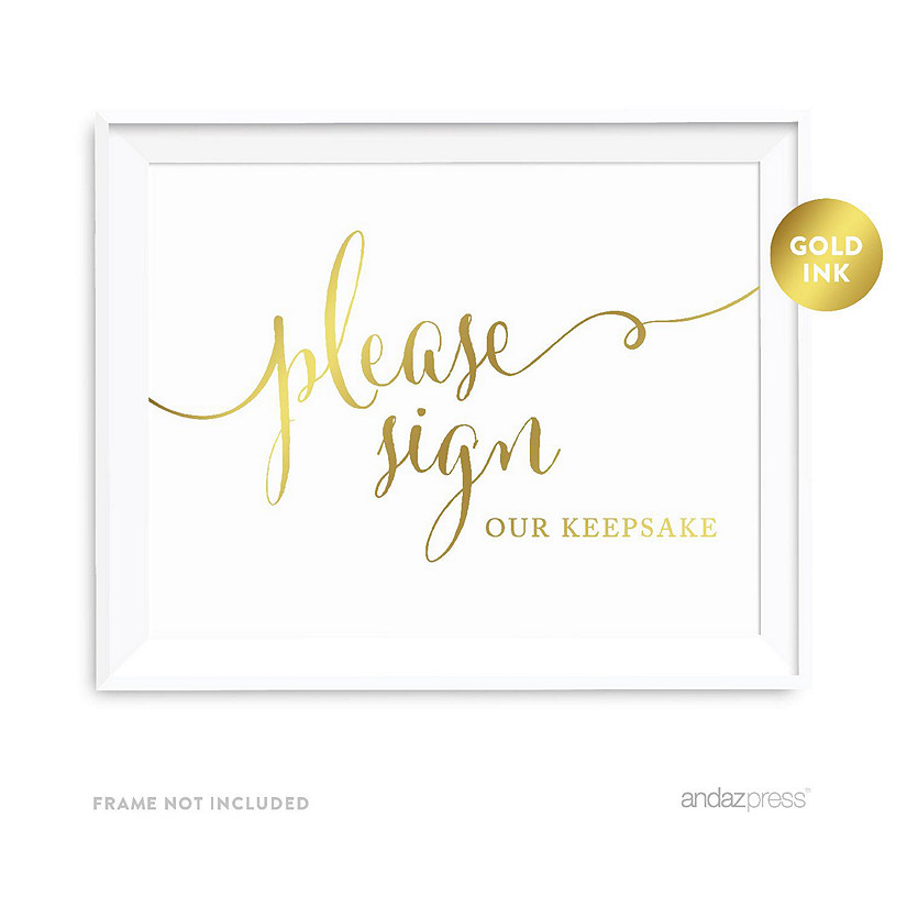 Metallic Gold Keepsake Sign 8.5x11 Image