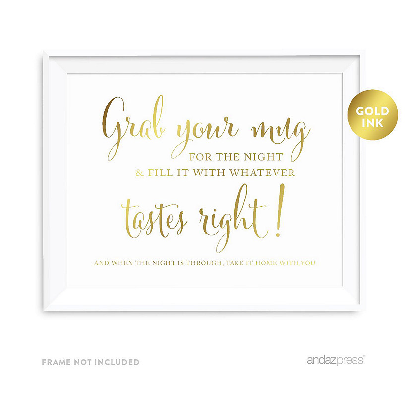 Metallic Gold Mug Cup Sign 8.5x11 Image