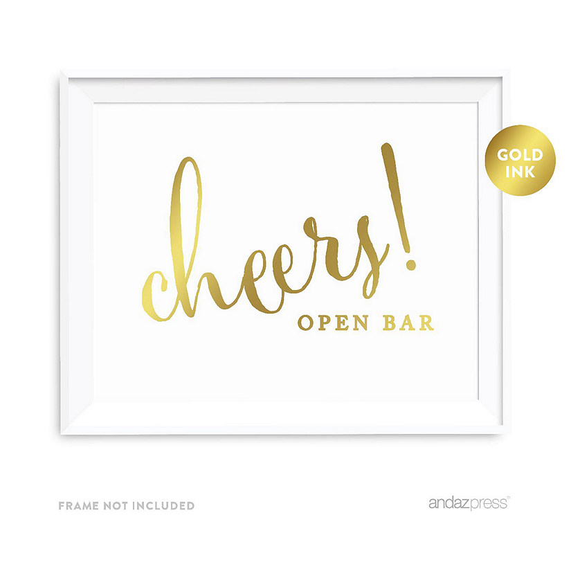 Metallic Gold Open Bar Cheers 8.5x11 Image