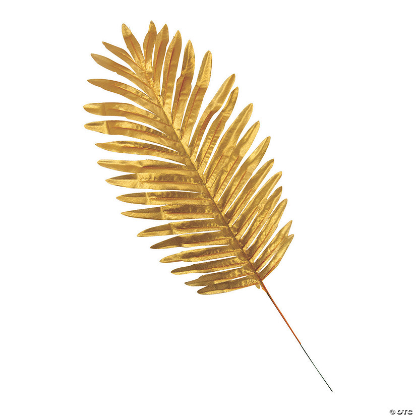 Metallic Gold Palm Leaves - 12 Pc. Image