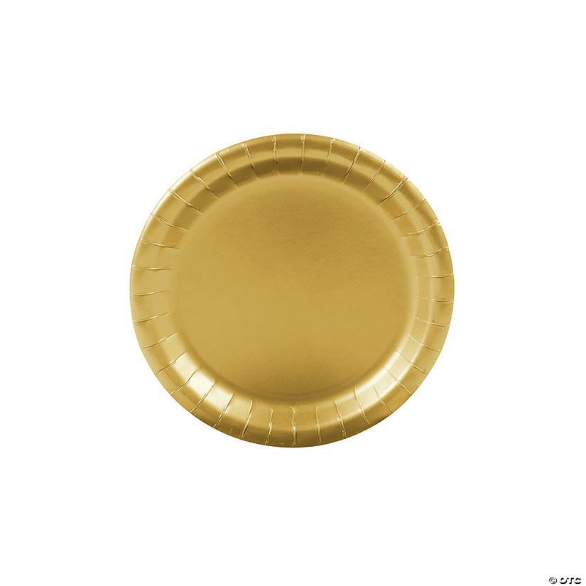 Metallic Gold Paper Dessert Plates - 24 Ct. Image