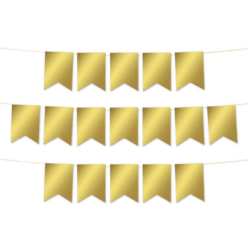 Metallic Gold Pennant Banner Image