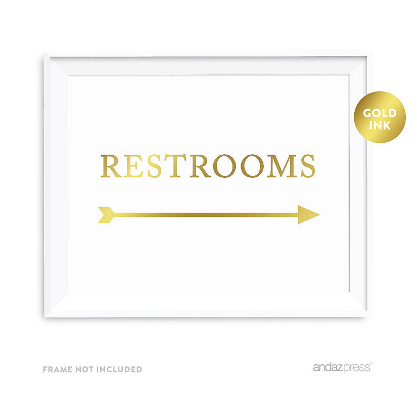Metallic Gold Restroom Arrow 8.5x11 Image
