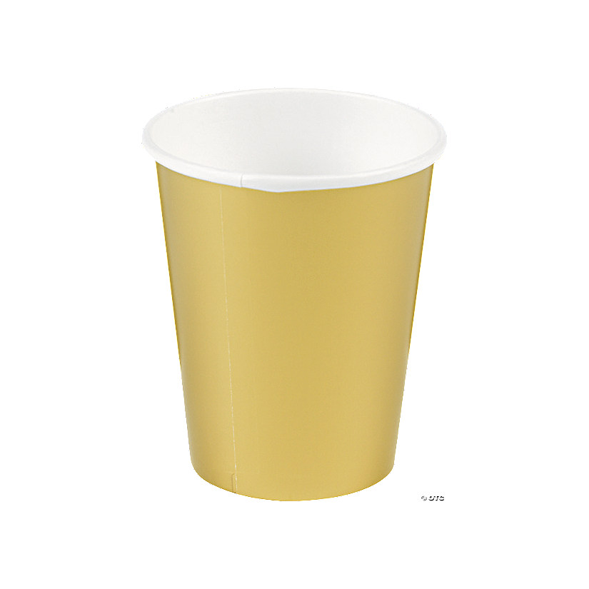 Metallic Gold Solid Color Paper Cups - 24 Ct. Image