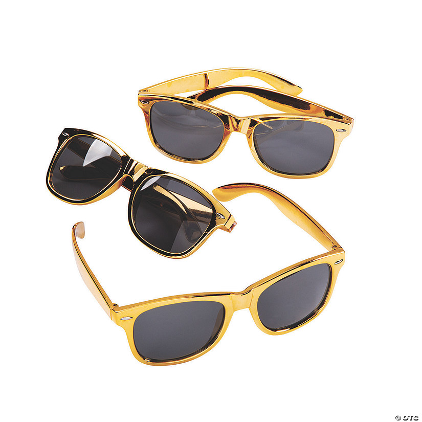 Metallic Gold Sunglasses - 12 Pc. Image