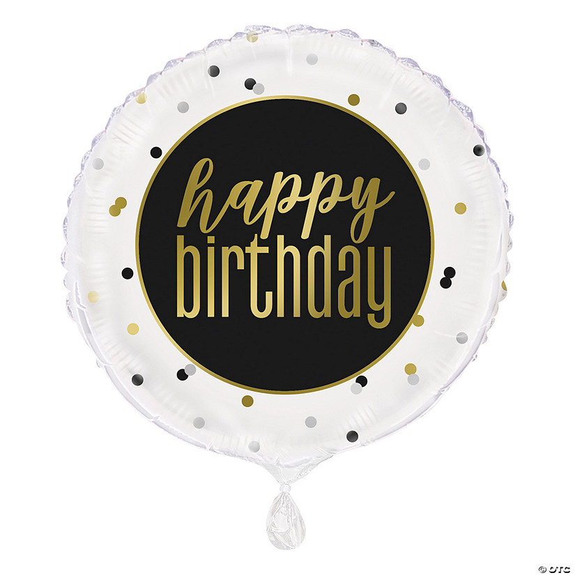 Metallic Happy Birthday 18" Mylar Balloon Image