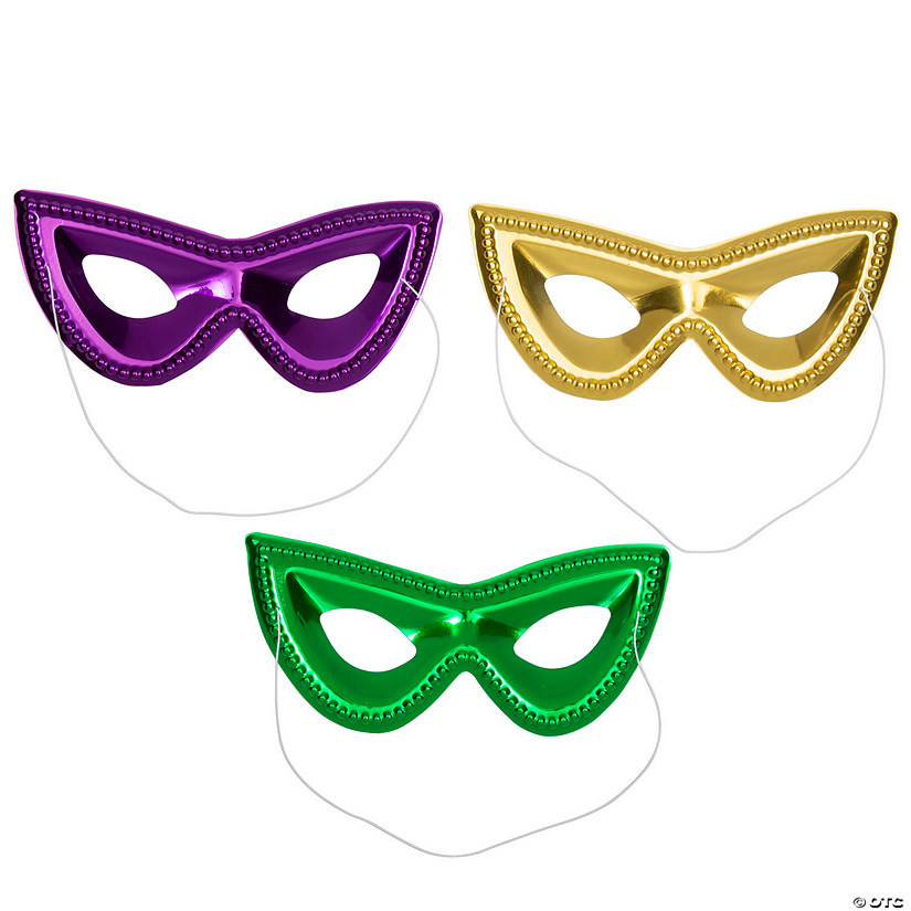 Metallic Mardi Gras Masquerade Plastic Masks 24 Pc. Oriental Trading
