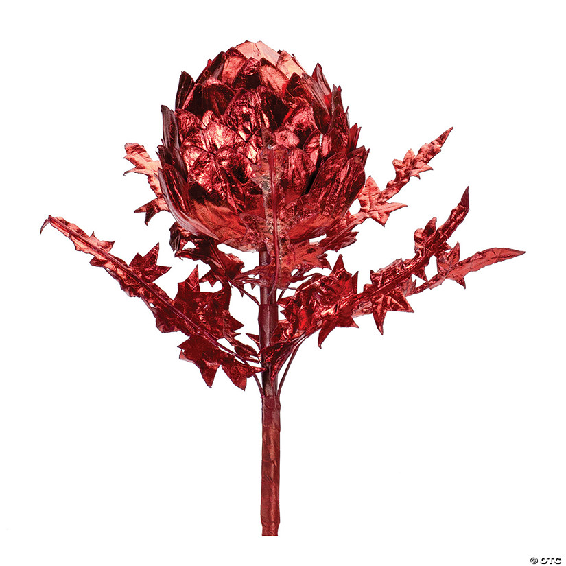 Metallic Red Artichoke Stem (Set Of 2) 18.5"H Polyester Image