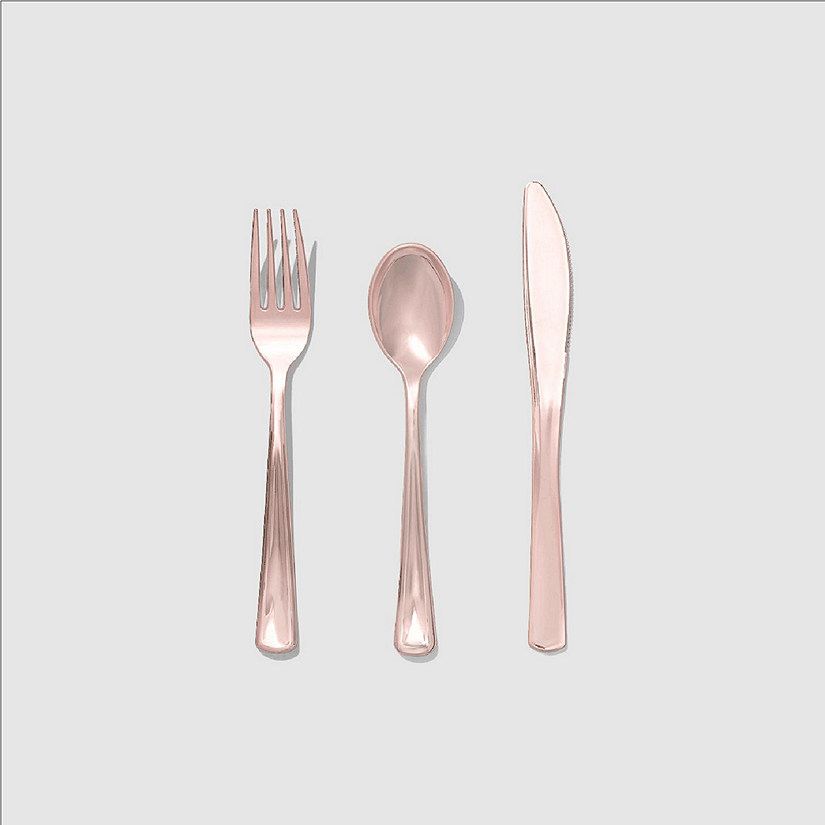 Metallic Rose Gold Cutlery -30/pack Image