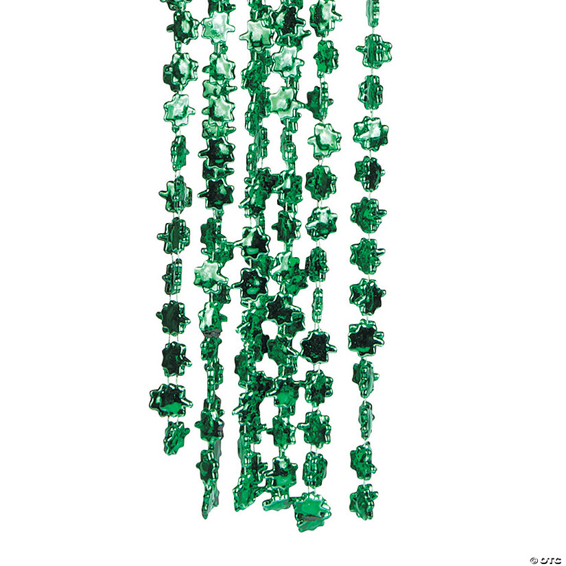 Metallic Shamrock Bead Necklaces - 12 Pc. Image